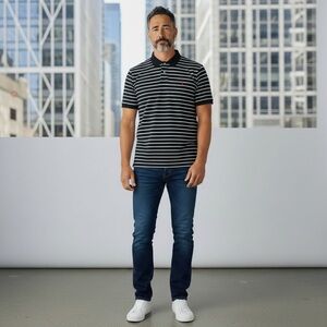 Polo Ralph Lauren Classic Black & White Striped Polo – Size L